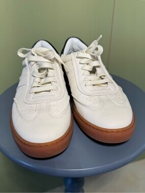 Greats Women's White Leather Sneakers with Gum Sole